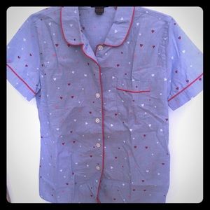 J Crew heart Jammies size S NWOT never worn